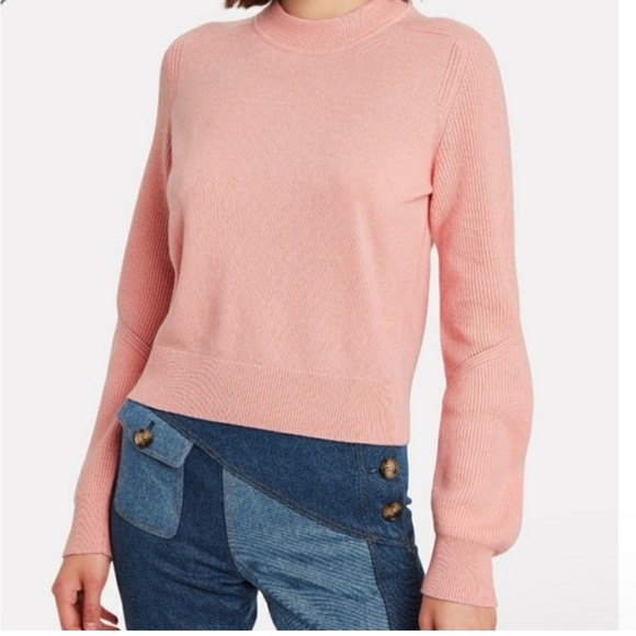 RAG & BONE 100% Cashmere "Logan Pink" Mock Turtleneck Career/Cottage Sweater XXS - Picture 1 of 16
